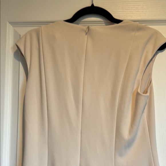 Maggy London Cream Asymmetrical Ruched Midi Dress - Picture 7 of 7
